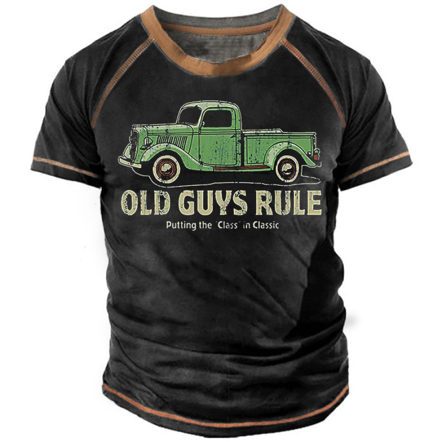 

Men's Outdoor Vintage Truck Print T-Shirt
