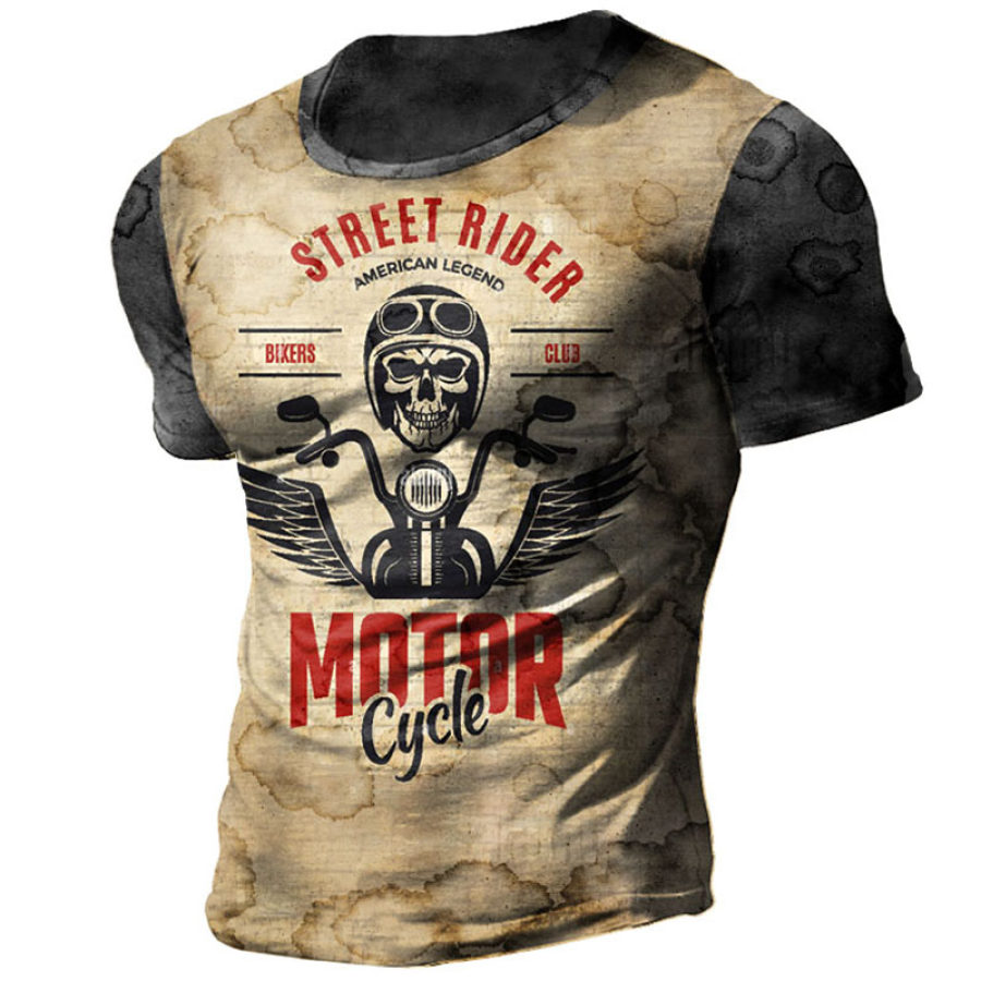 

Old Man Motorcycle Rider Vintage Print Men's Short Sleeve T-Shirt