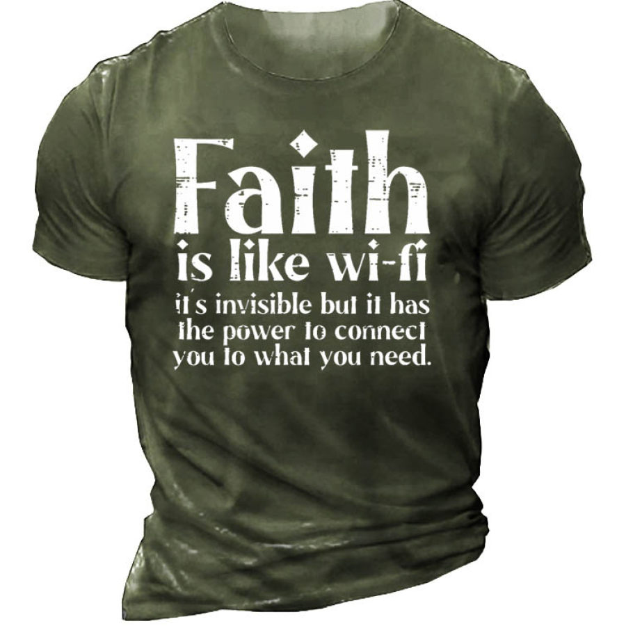 

Faith Is Like Wifi Men's Short Sleeve T-Shirt