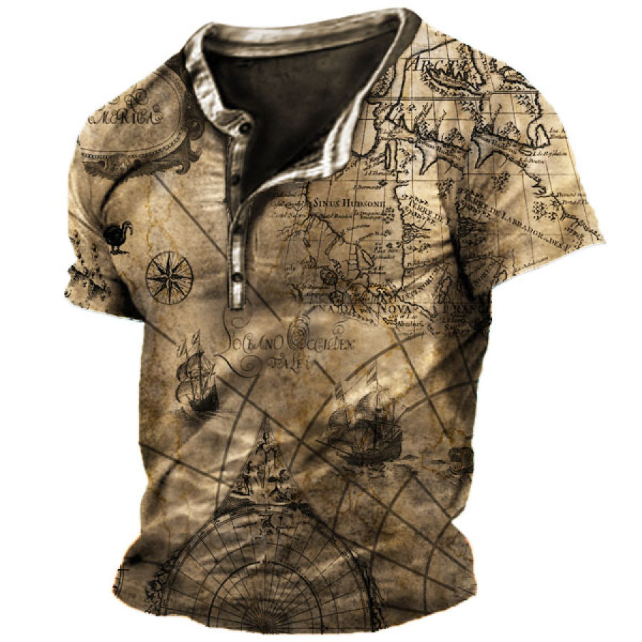 

Men's Navigation Henley Short Sleeve T-Shirt