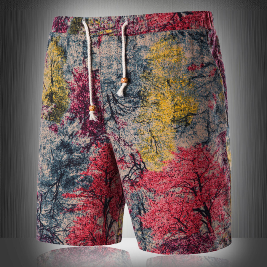 

Vintage Print Men's Outdoor Beach Shorts