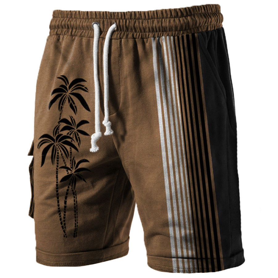 

Men's Quick Dry Casual Hawaiian Beach Board Drawstring Shorts