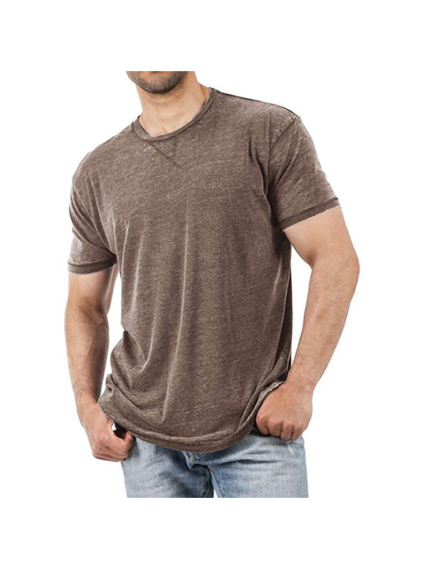 Men's Casual Comfortable Solid Color Short Sleeve T-Shirt