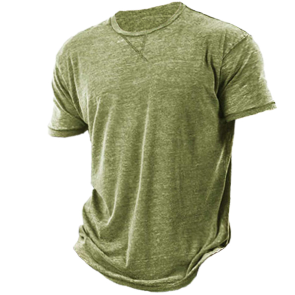 Men's Casual Comfortable Solid Chic Color Short Sleeve T-shirt