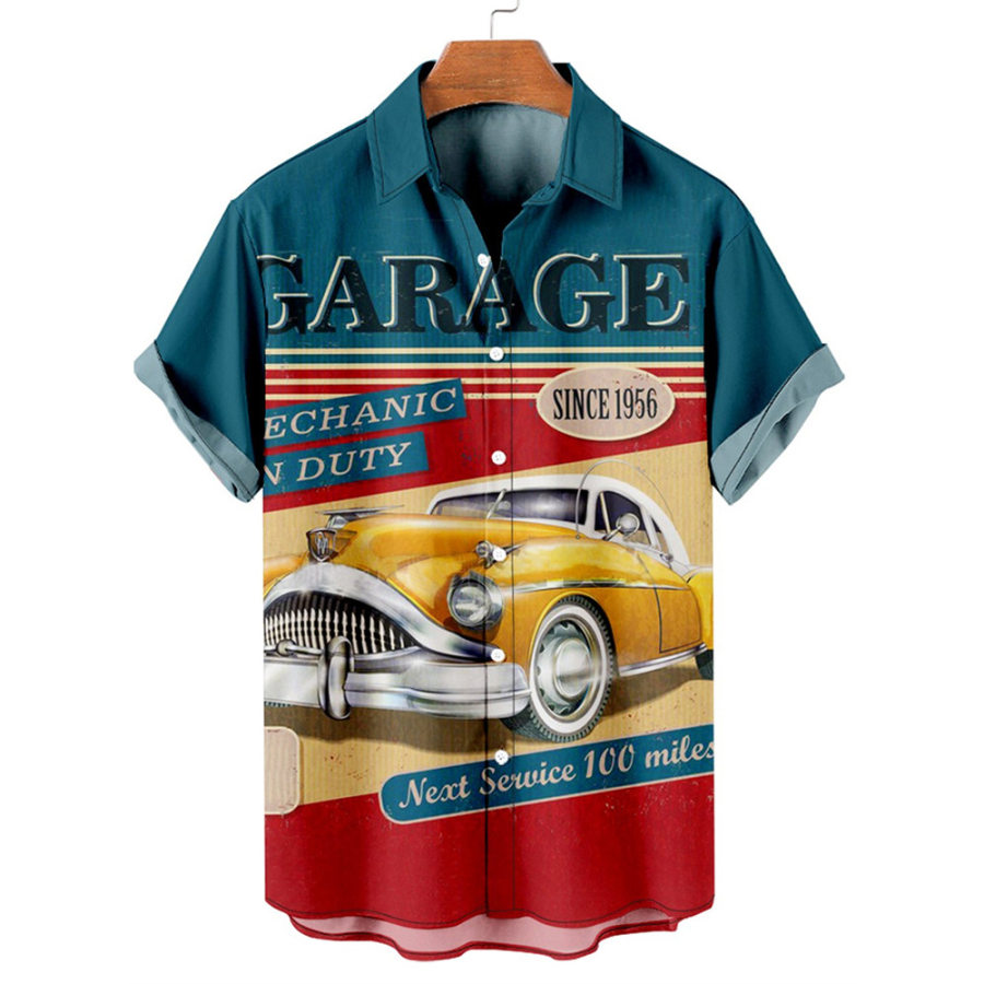 

Men's Vintage Car Print Shirt