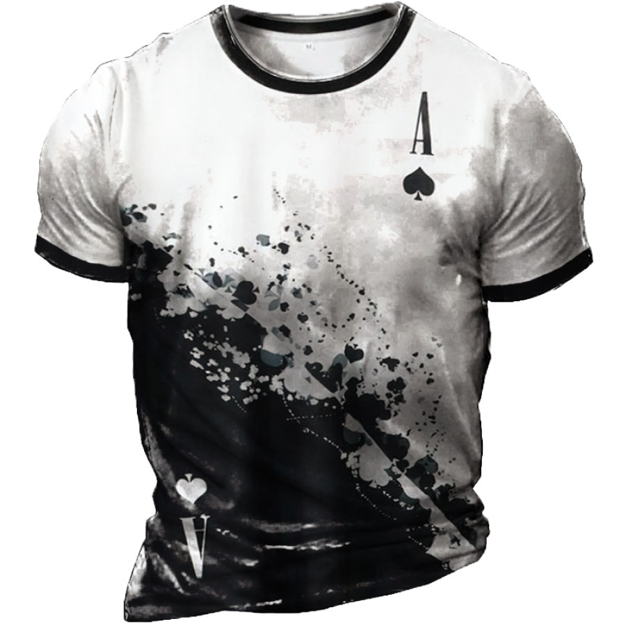 

Men Playing Card & Letter Graphic Print T-Shirt
