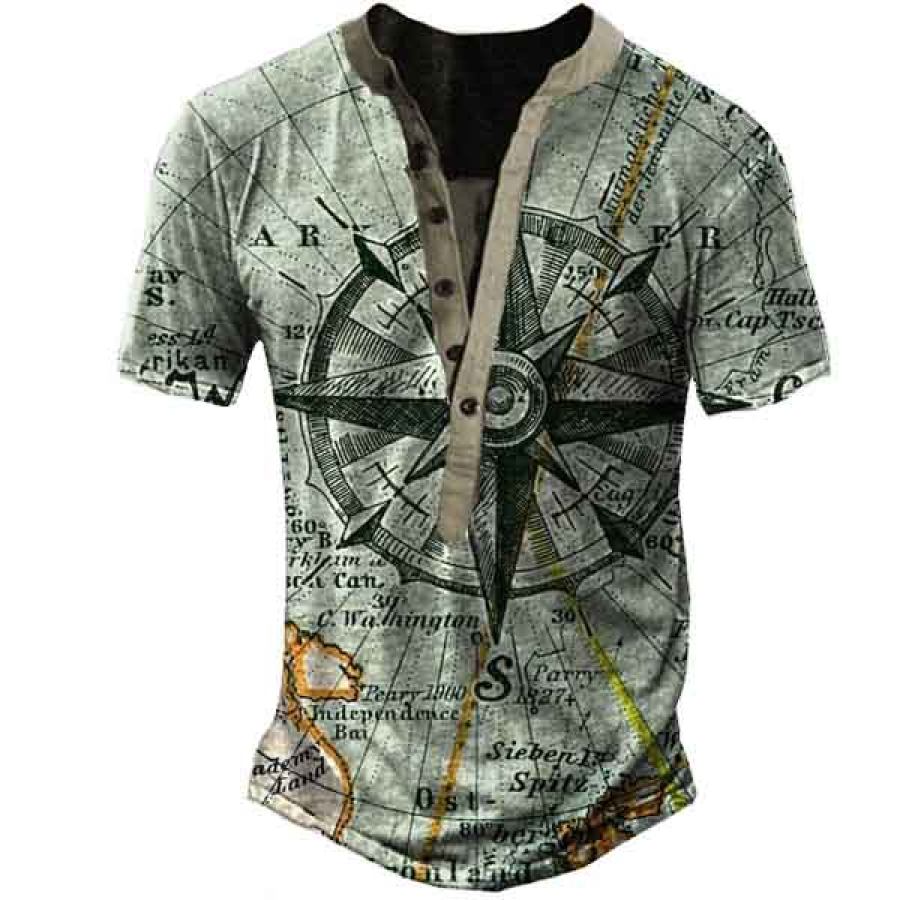 

Men's Anchor Henley Short Sleeve T-Shirt