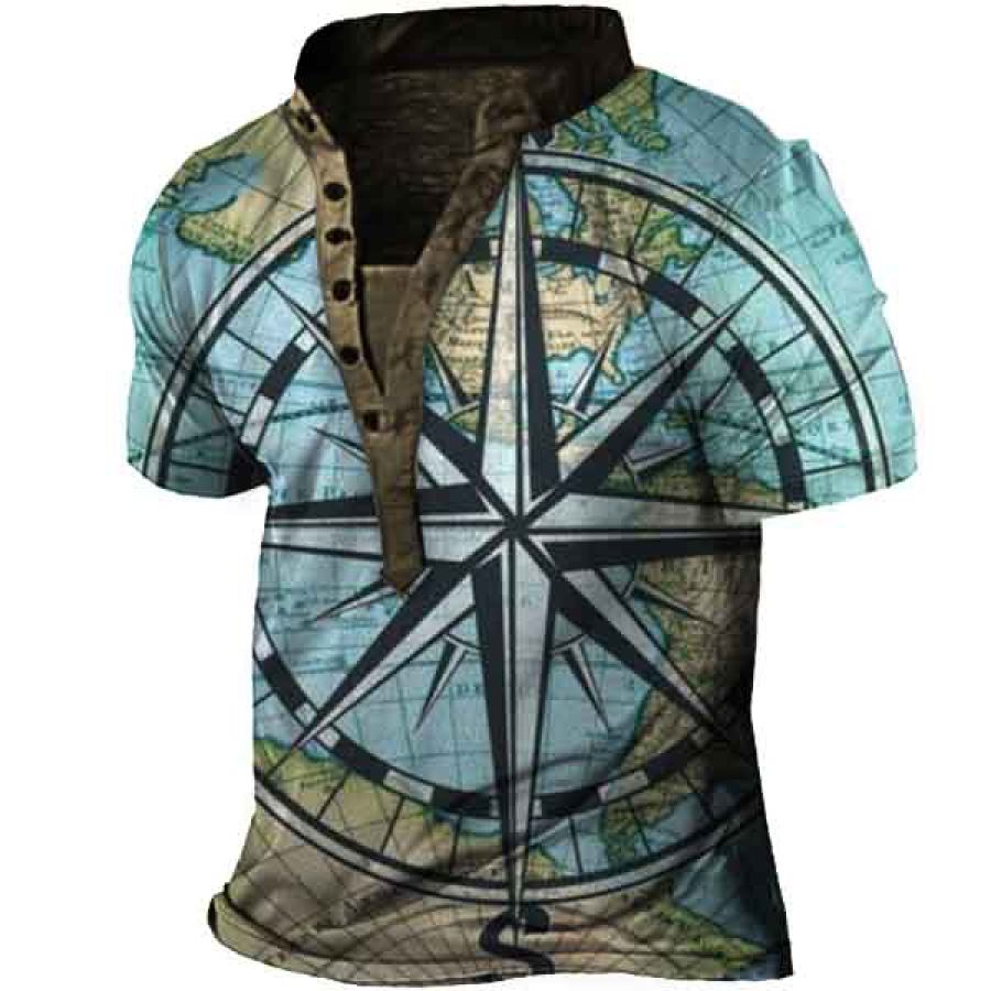 

Men's Navigation Henley Short Sleeve T-Shirt