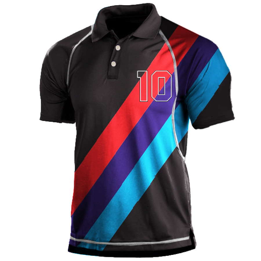 

Racing Print Men's Outdoor Polo Neck Short Sleeve T-Shirt