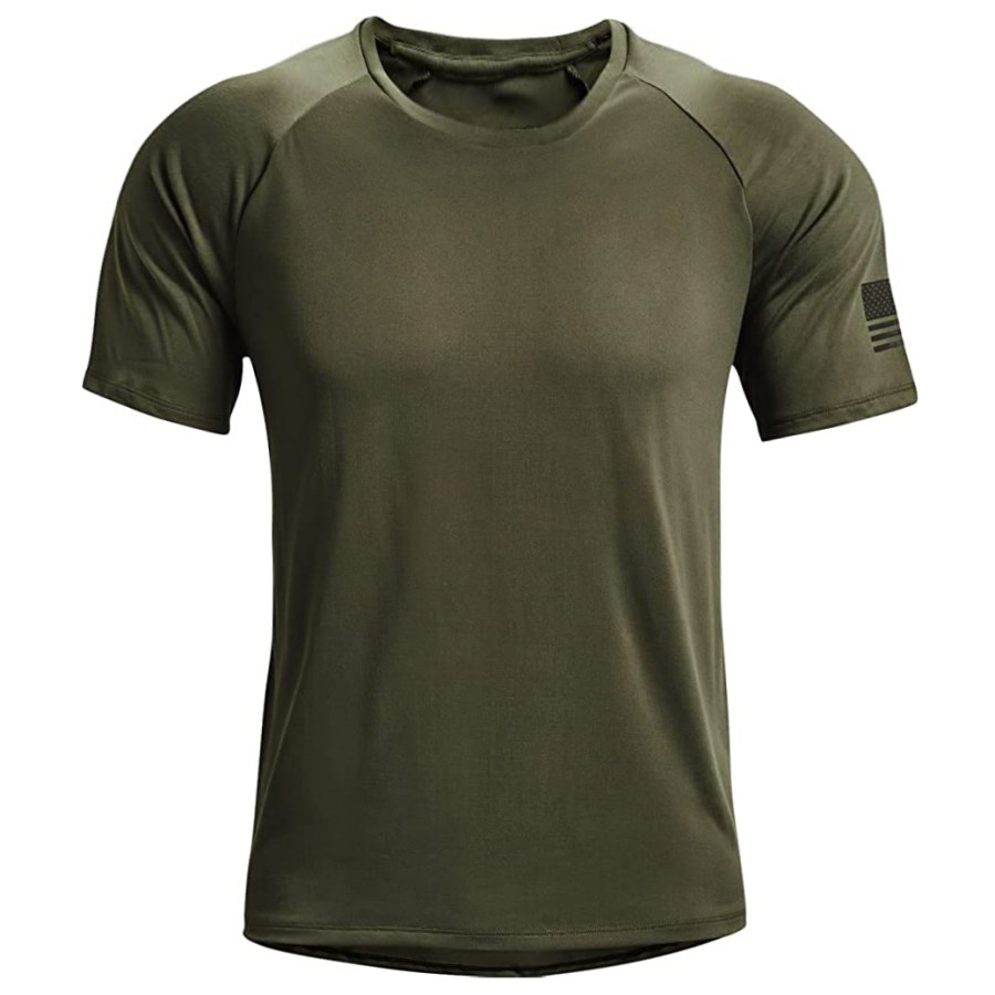 

Men's Outdoor Solid Tactical Short Sleeve Sports T-Shirt