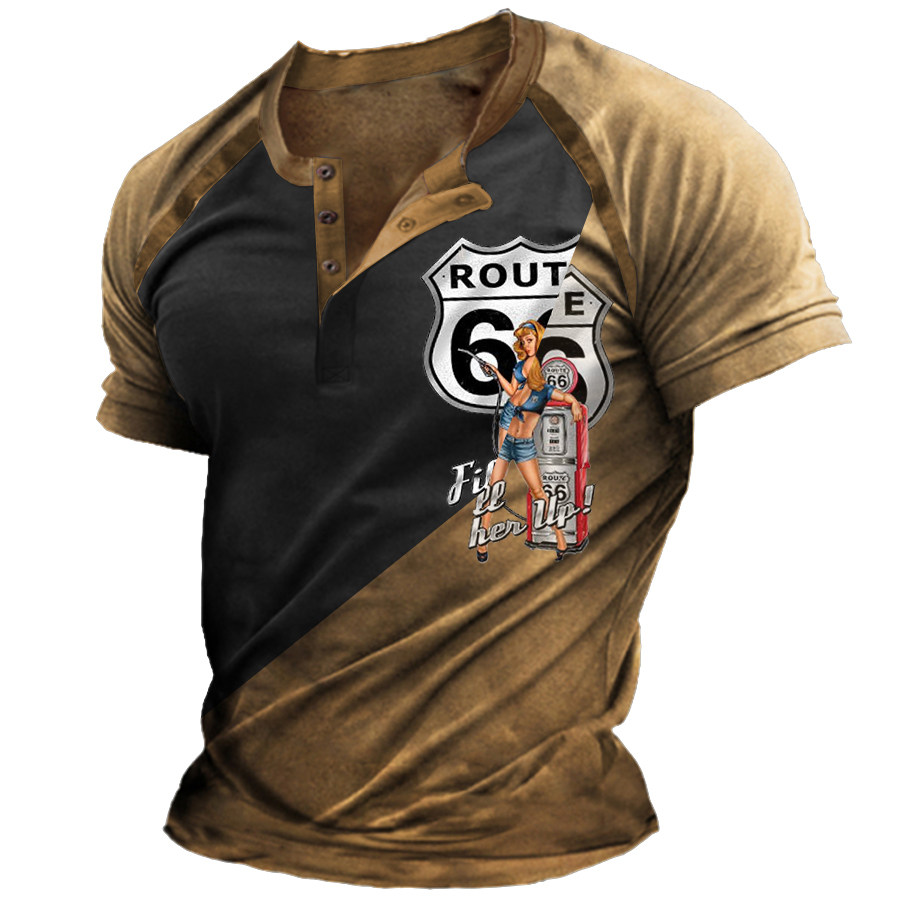 

Fill Her Up Route 66 Men's Short Sleeve T-Shirt