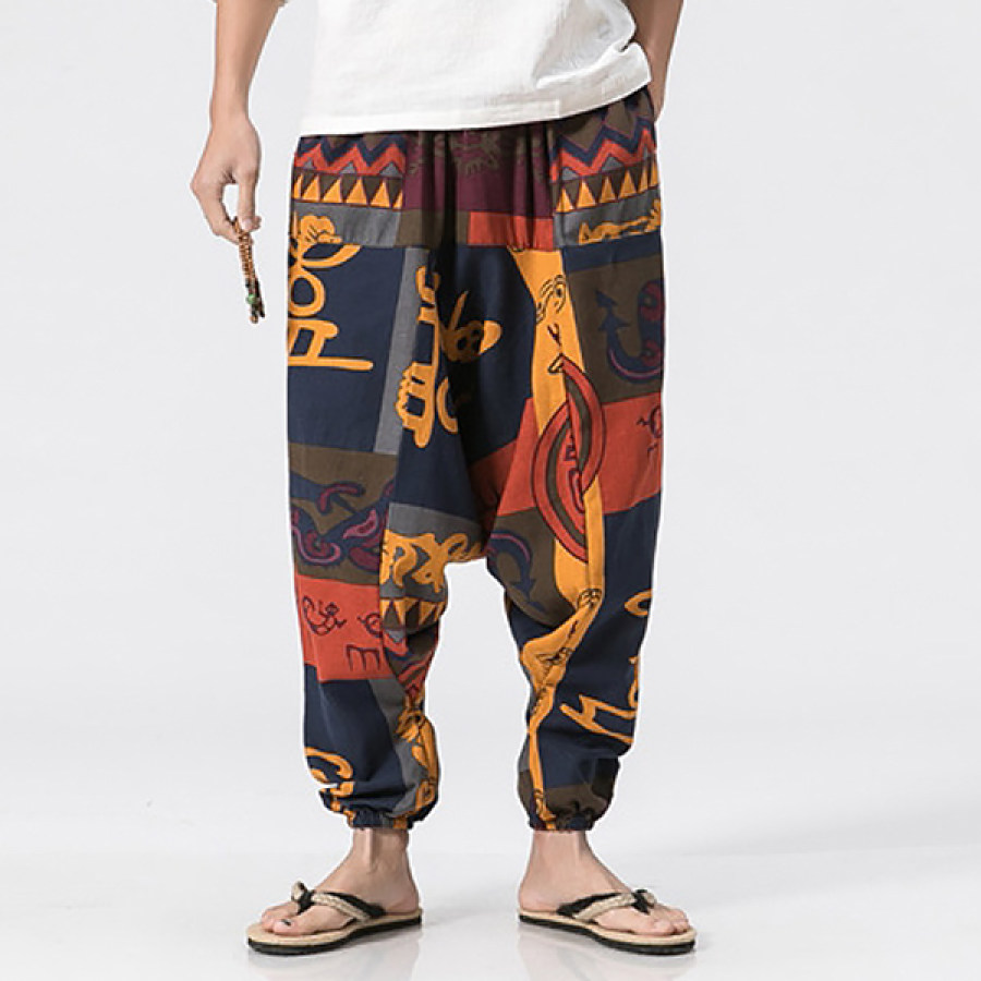 

Men's Ethnic Loose Cotton Linen Harem Pants