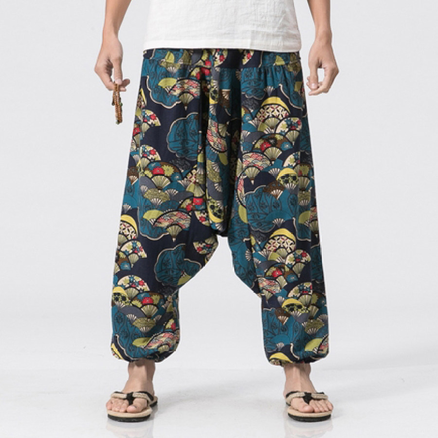 

Men's Ethnic Loose Cotton Linen Harem Pants