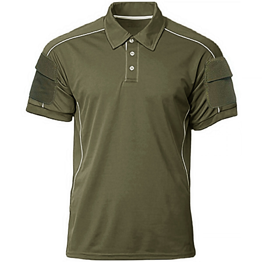 

Men's Outdoor Solid Color Multi-pocket Tactical Polo Shirt