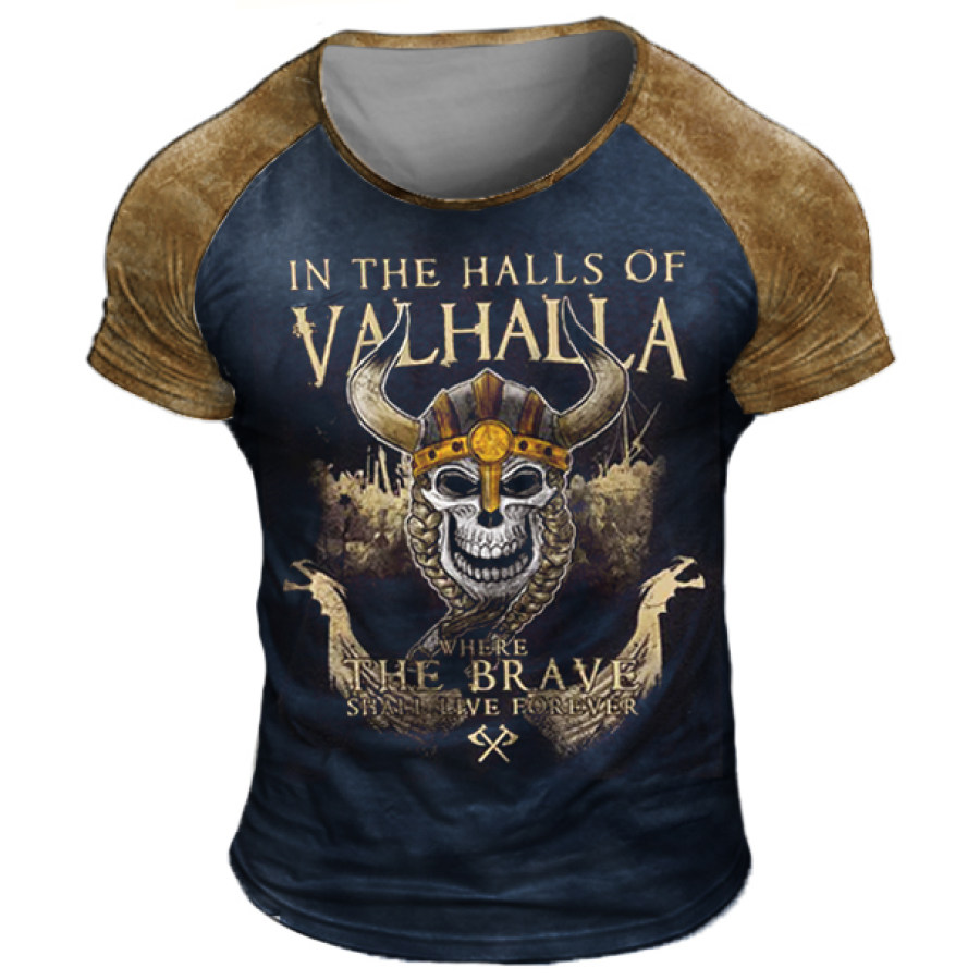 

Men's Outdoor Vintage Skull Print Moisture Wicking T-Shirt