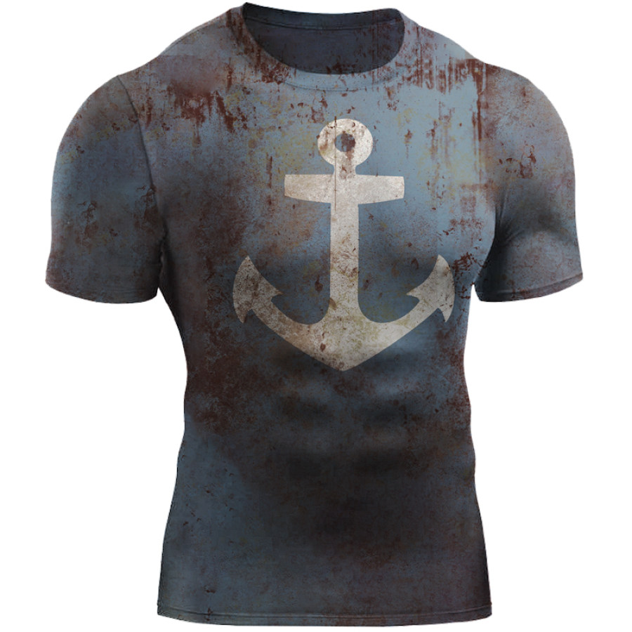 

Vintage Nautical Print Men Sprort T-Shirt