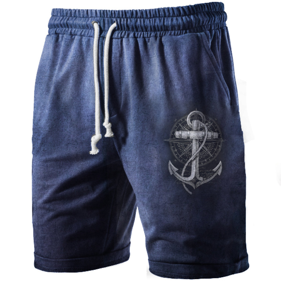 

Nautical Anchor Print Men's Vintage Shorts