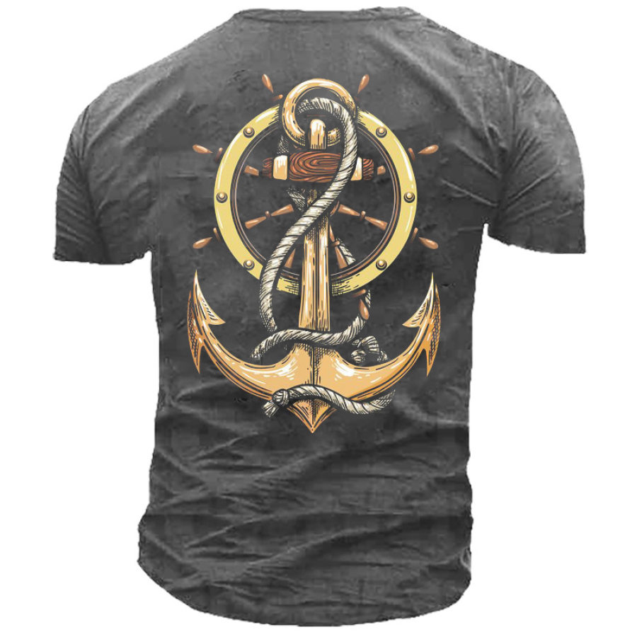 

Men's Anchor Graphic Marine Print T-Shirt