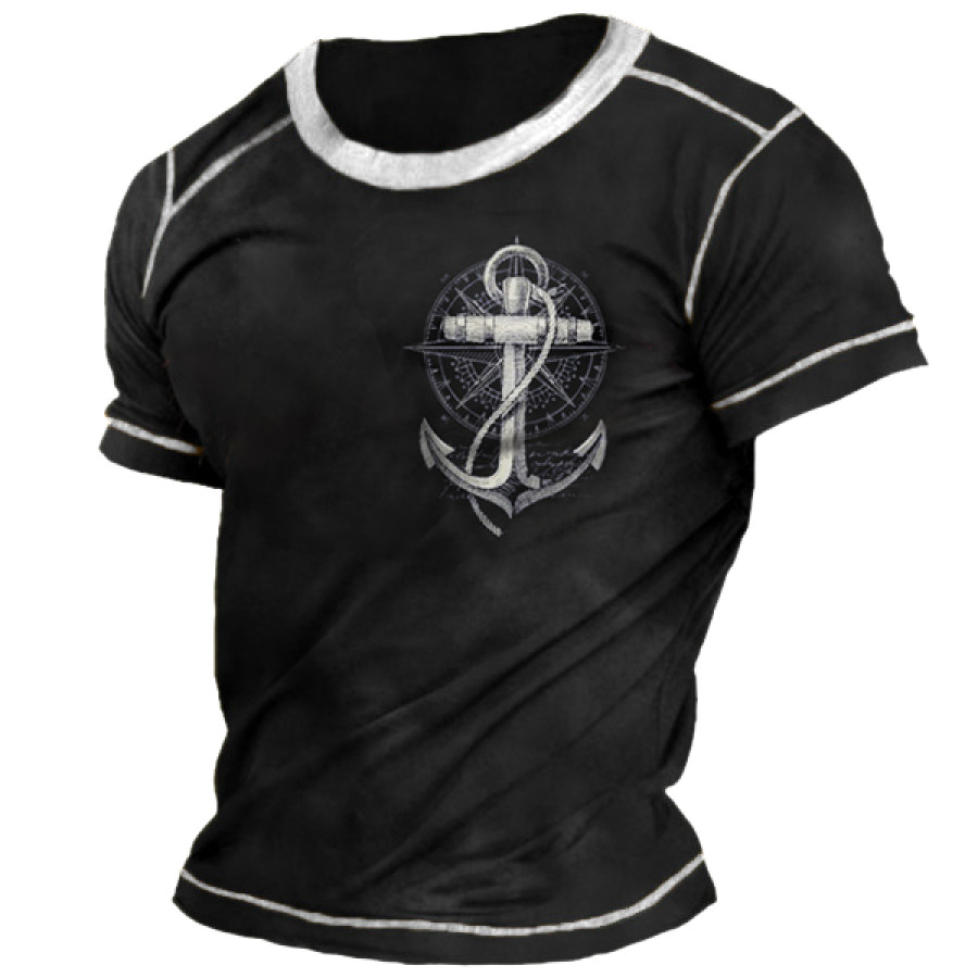 

Nautical Anchor Print Men's Vintage T-Shirt