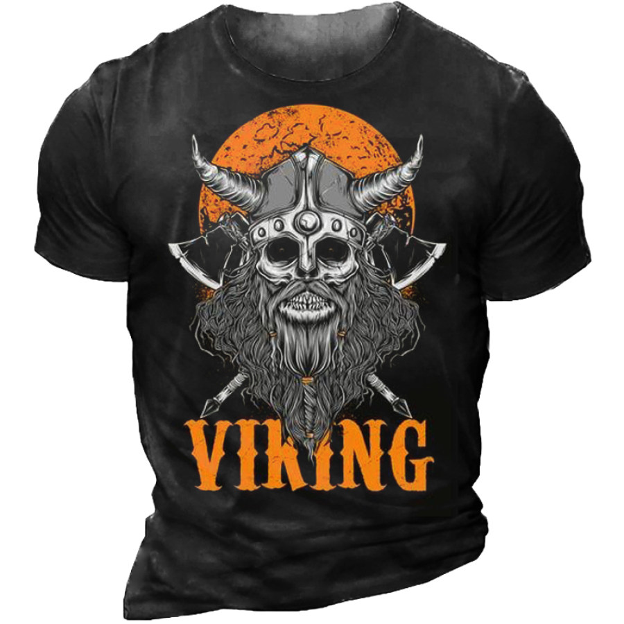 

Men's Casual Viking Print Short Sleeve T-Shirt