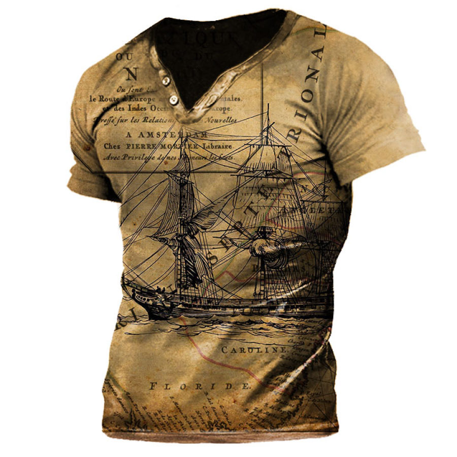 

Men's Vintage Sailing Sailboat Print T-Shirt