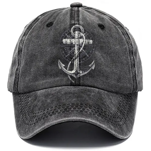Nautical Anchor Print Sun Hat - Sanhive.com 