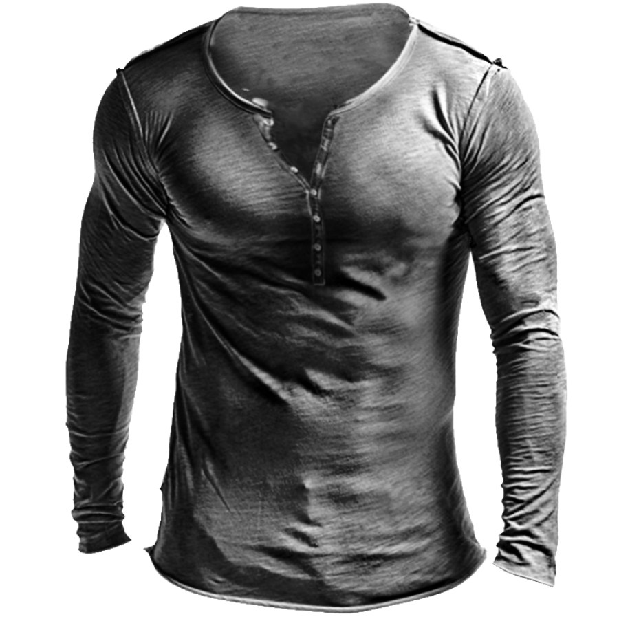 

Men's Basic Outdoor Tactical Henley Casual T-Shirt