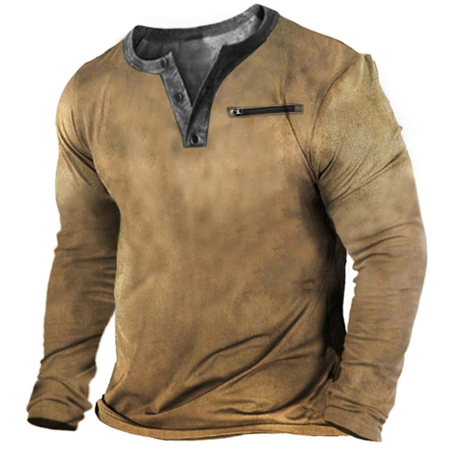 

Men's Outdoor Tactical Zipper Henley Long Sleeve Top