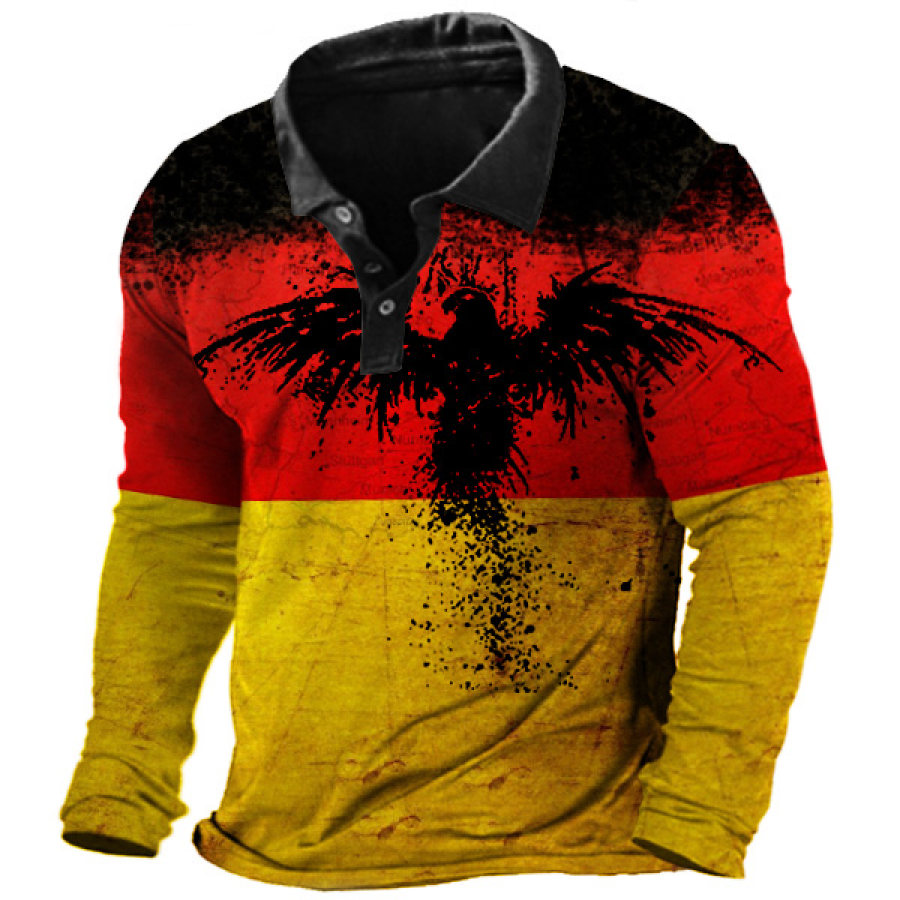 

Men's Outdoor German Flag Eagle Polo Long Sleeve Top