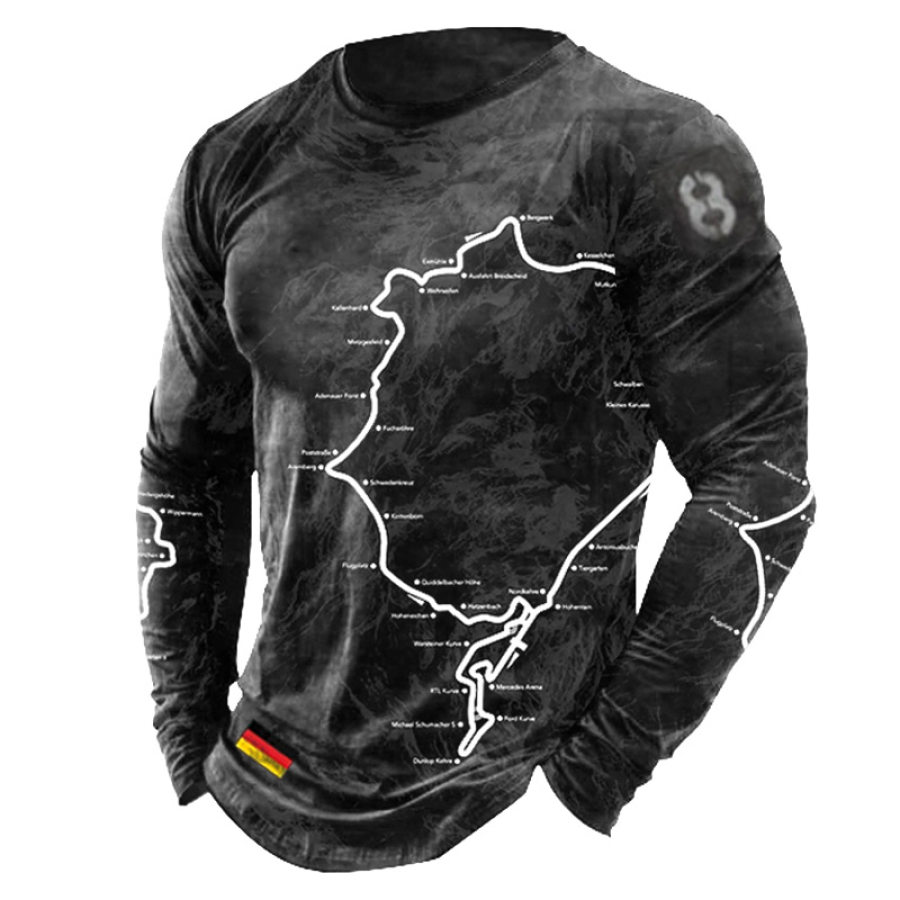 

Men's German Motorsport Graphic Print Long Sleeve T-Shirt