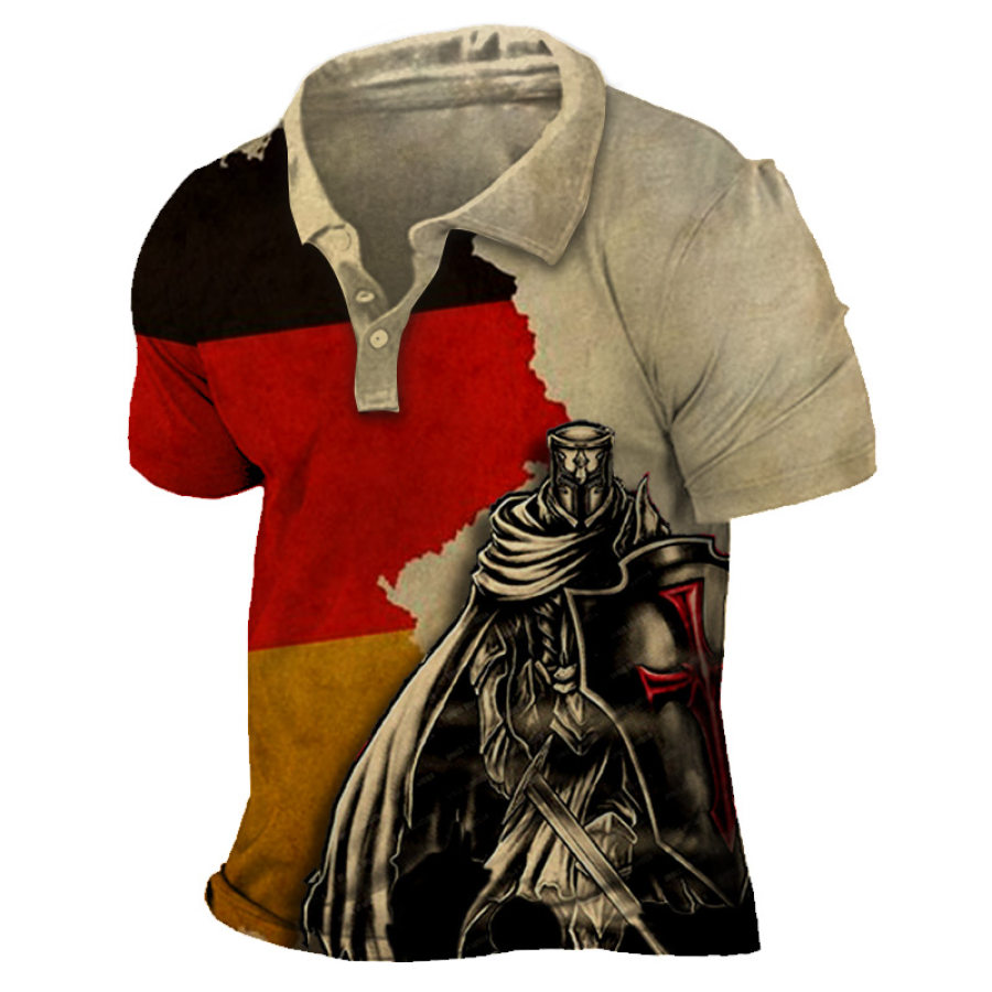 

Templar Men's Germany Map Flag Graphic Print Polo T-Shirt