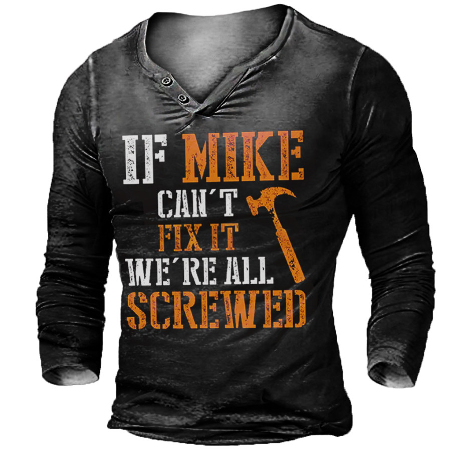 

Men's Can't Fix It Screwed Casual V-Neck Long Sleeve T-Shirt