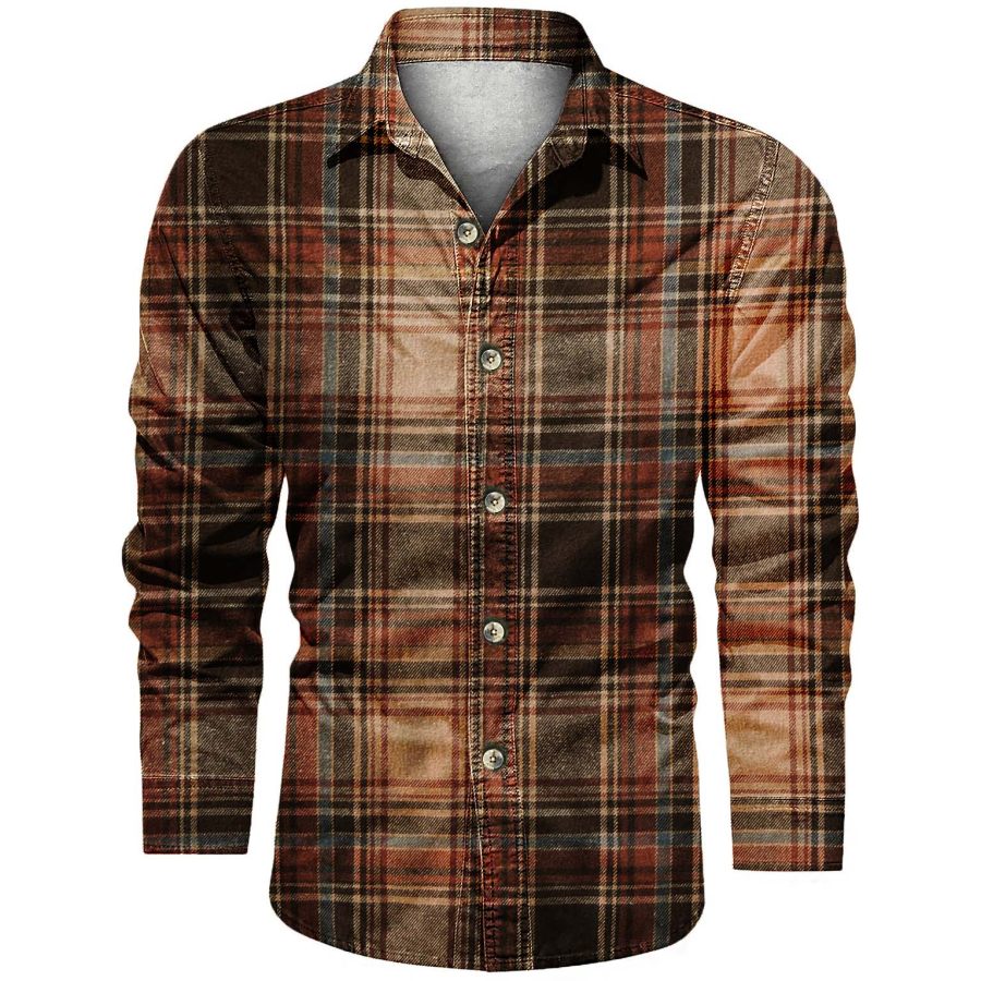 

Men's Outdoor Vintage Check Long Sleeve Shirt