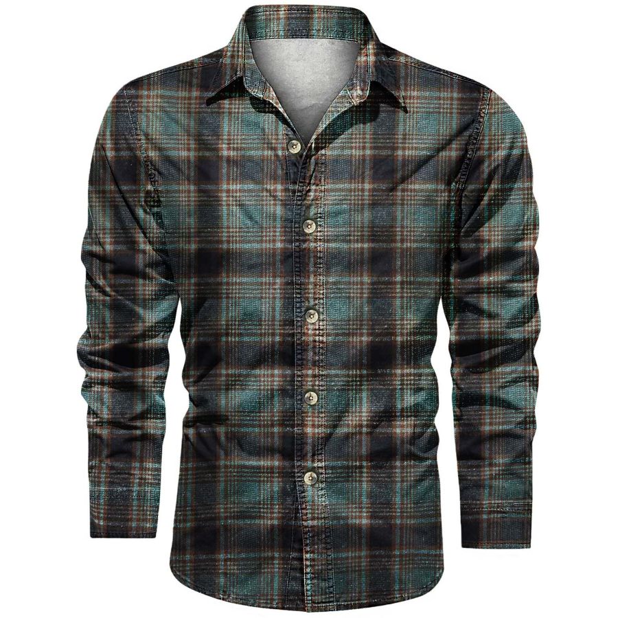 

Men's Outdoor Vintage Check Long Sleeve Shirt