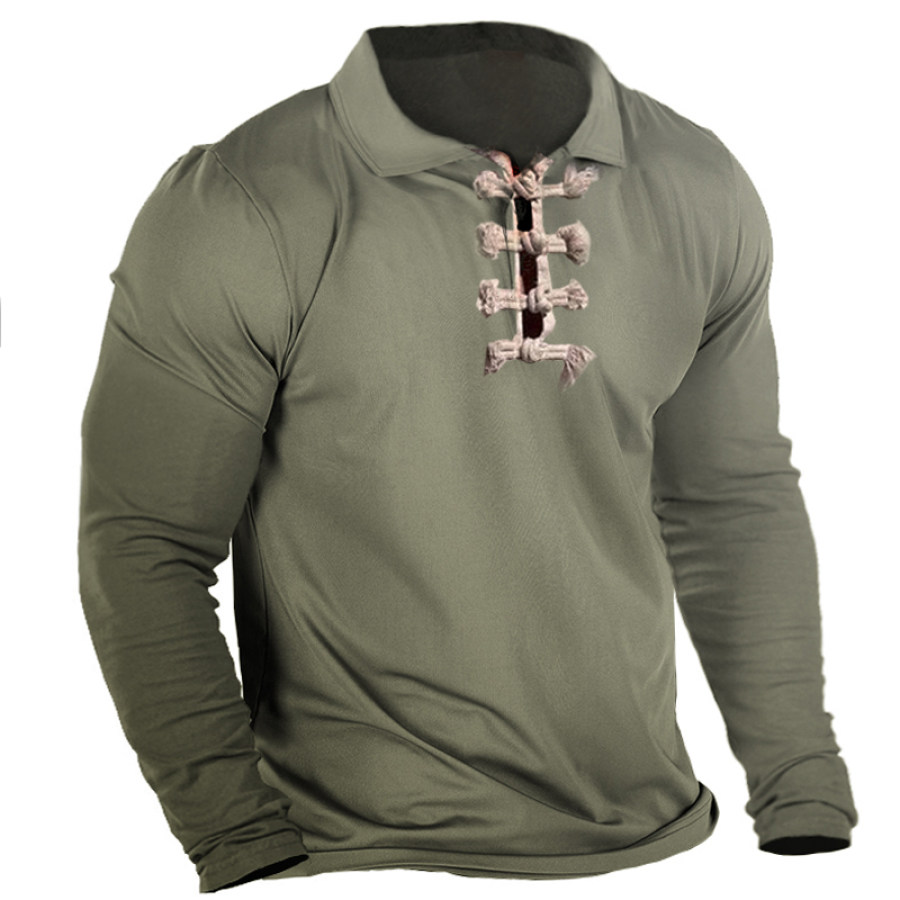 

Retro Kink Men's Outdoor Half Open Collar Polo Shirt