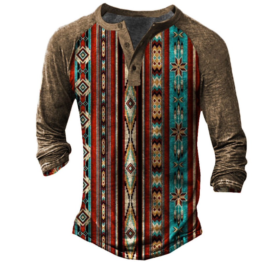 

Aztec Men' Henley Long Sleeve Shirt
