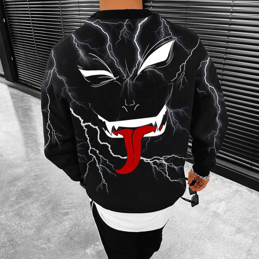 

Men's Oversized Casual Print Sweatshirt