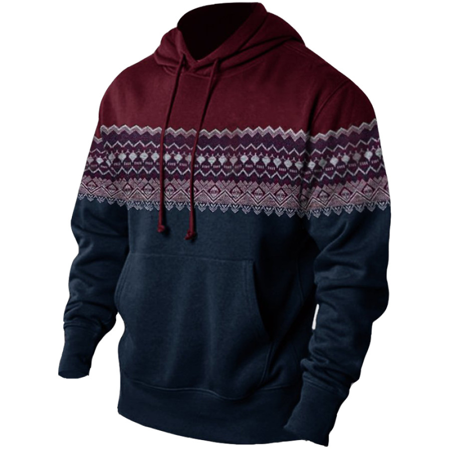 

Men's Vintage Ethnic Graphic Print Hoodie
