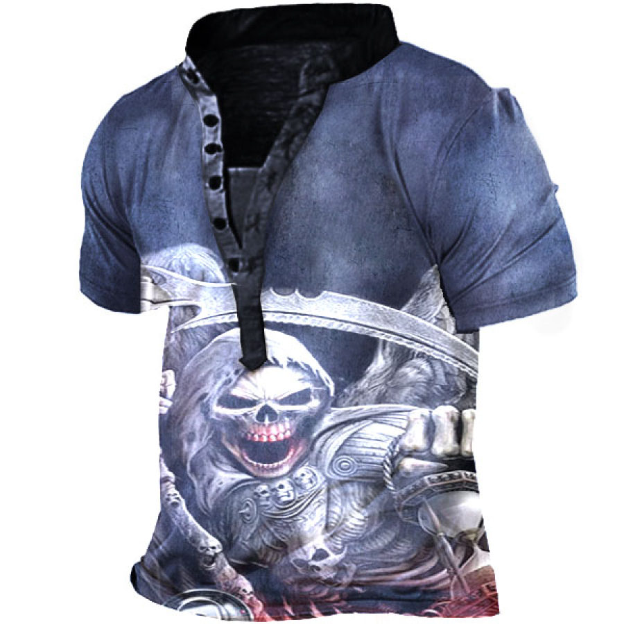 

Men's Skull Henley Shirt