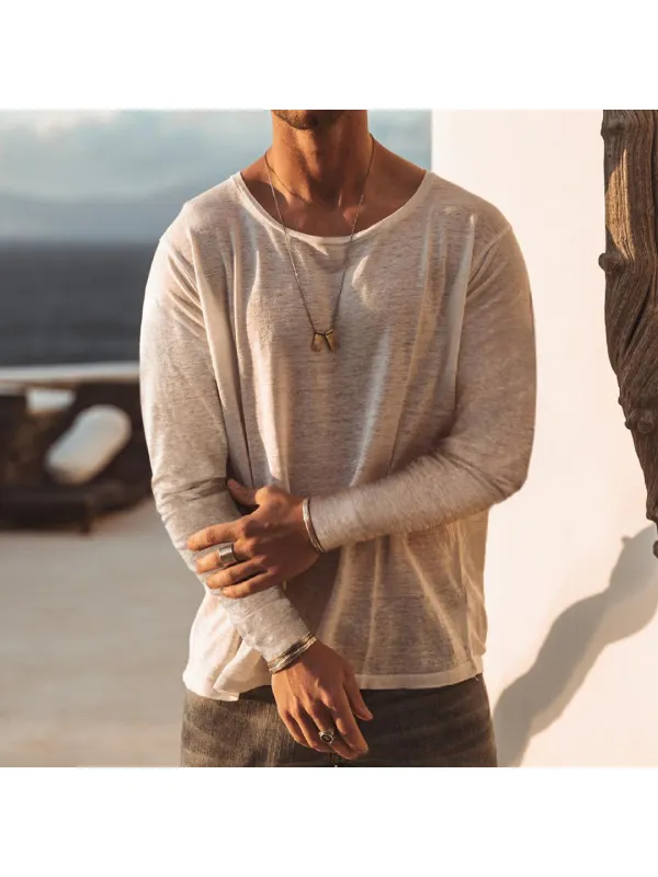 Men's Casual Cotton Long Sleeve T-Shirt - Valiantlive.com 