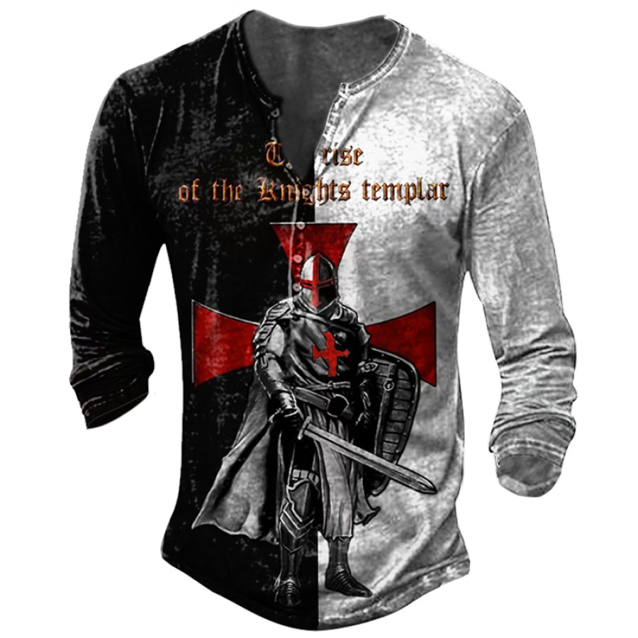 

Men's Vintage Templar Long Sleeve Henley T-Shirt