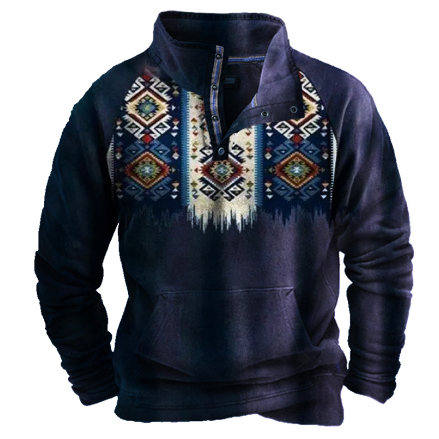 

Men's Western Style Retro Print Sweatshirt