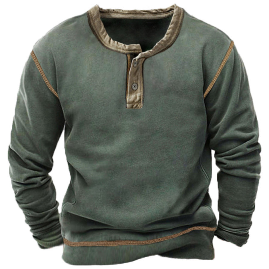 

Men's Vintage Ambitious Henley Sweatshirt