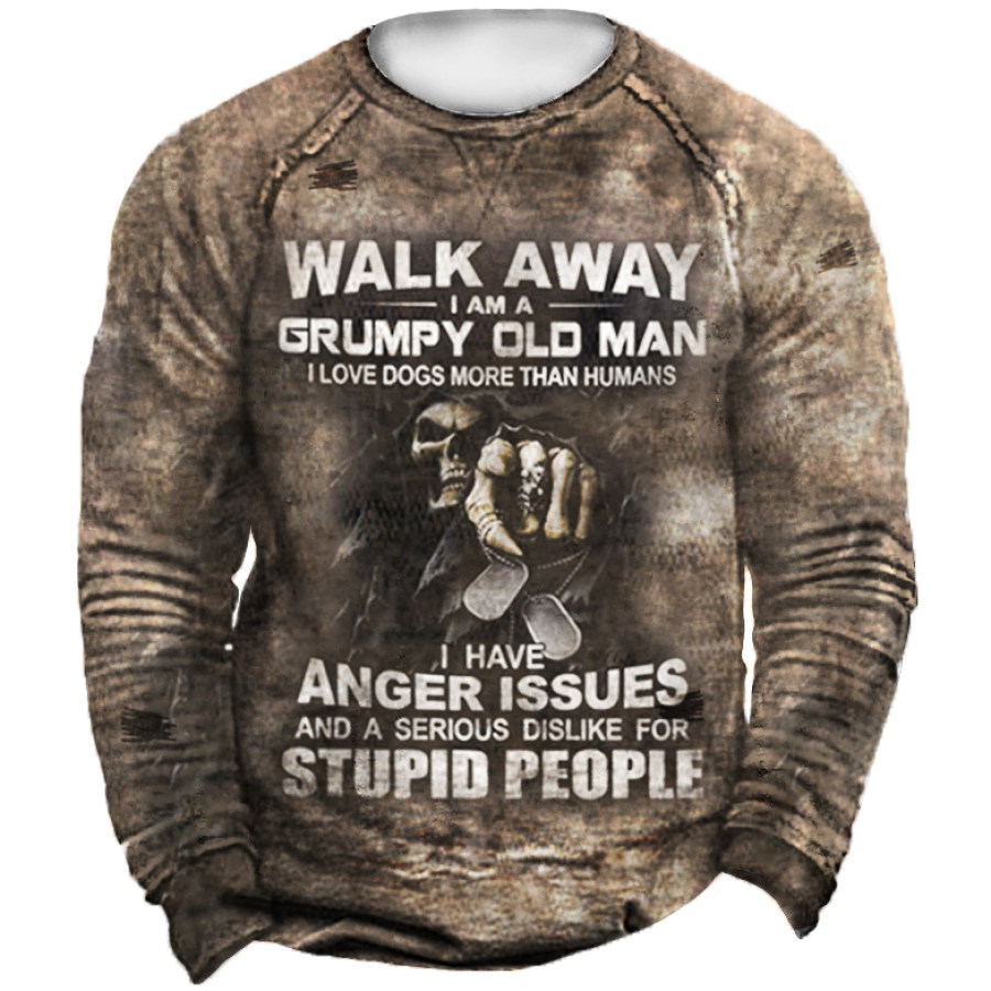

Walk Away Skeleton Halloween Men's Loose Sweatshirt