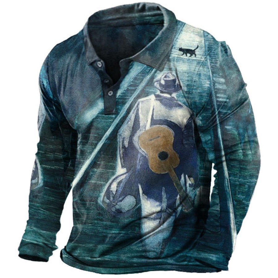 

Men's Old Man Guita Cat Long Sleeve Training Shirt