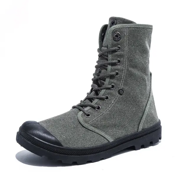 Men's Outdoor High Top Tactical Hiking Canvas Shoes - Villagenice.com 