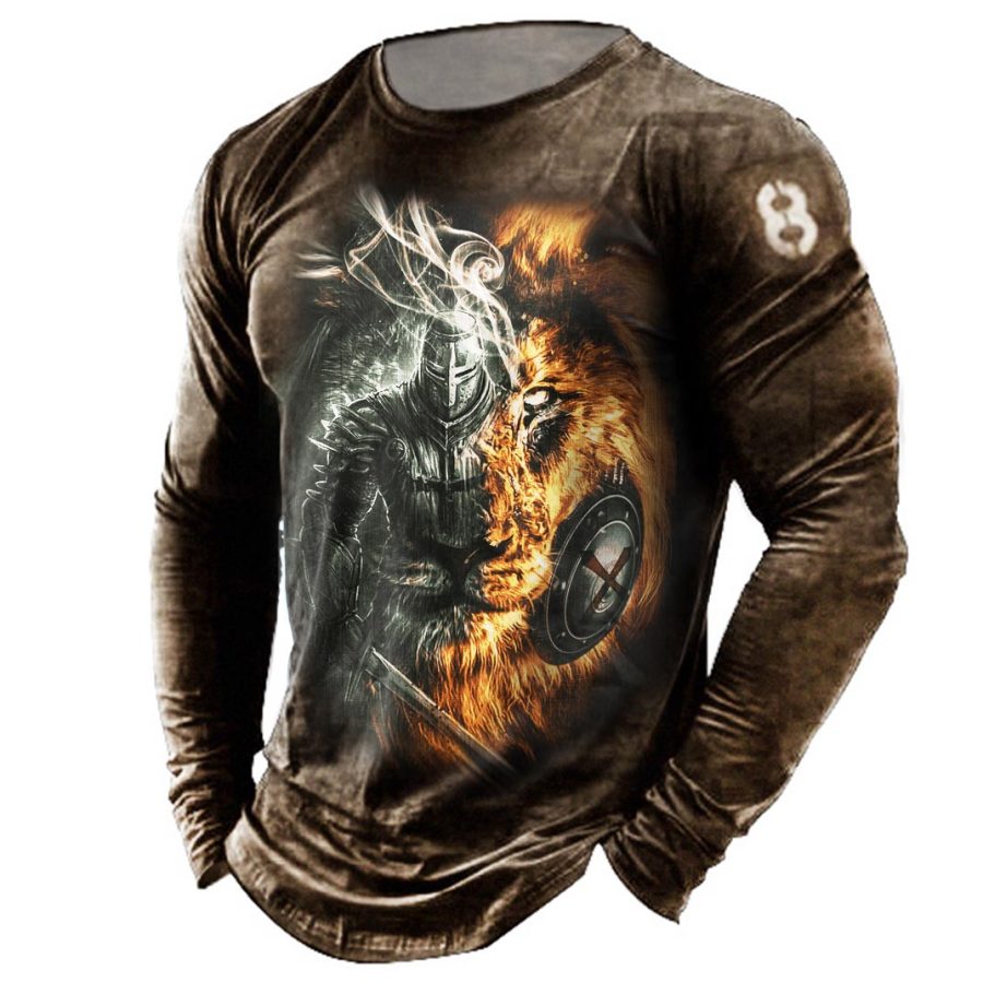 

Men's Vintage Knights Templar Lion Long Sleeve T-Shirt