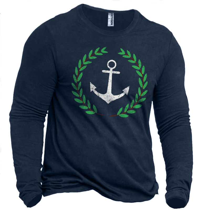 Anchor And Wreath Men's Chic Cotton T-shirt