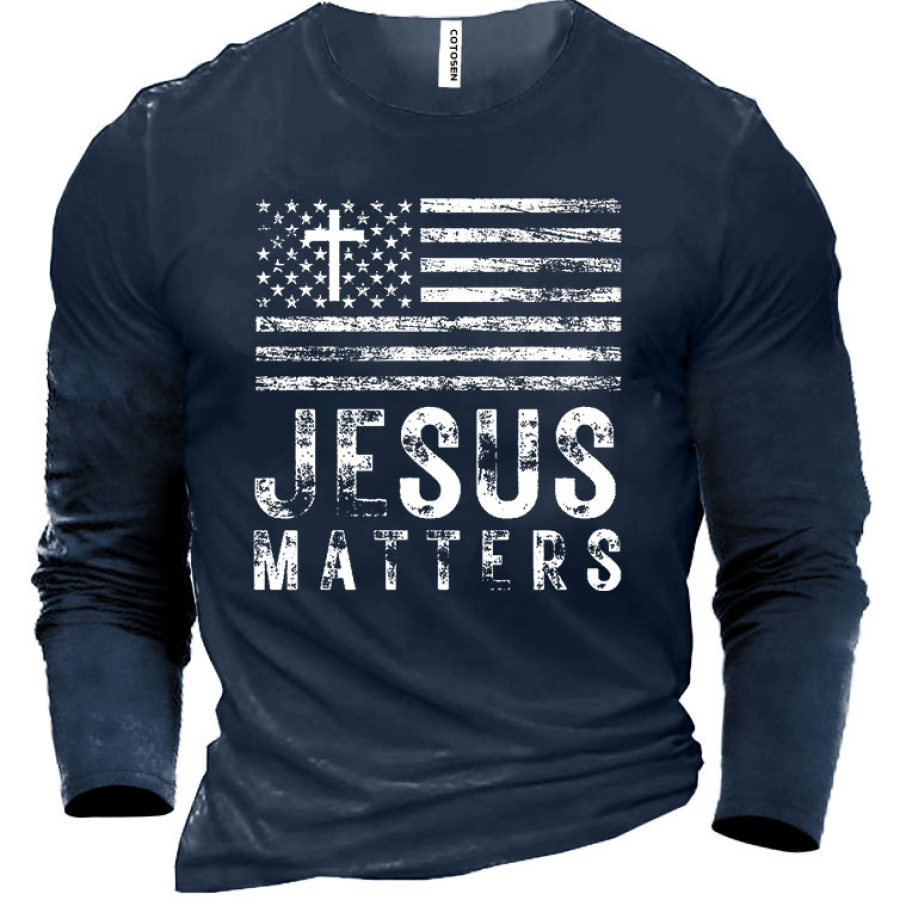 

Men's Jesus Matters Cotton Long Sleeve T-Shirt