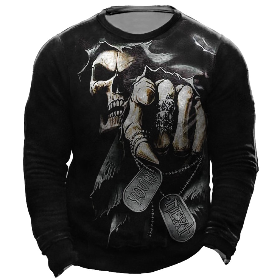 

Men's Skull Faith Punk Graphic Print Sweatshirt